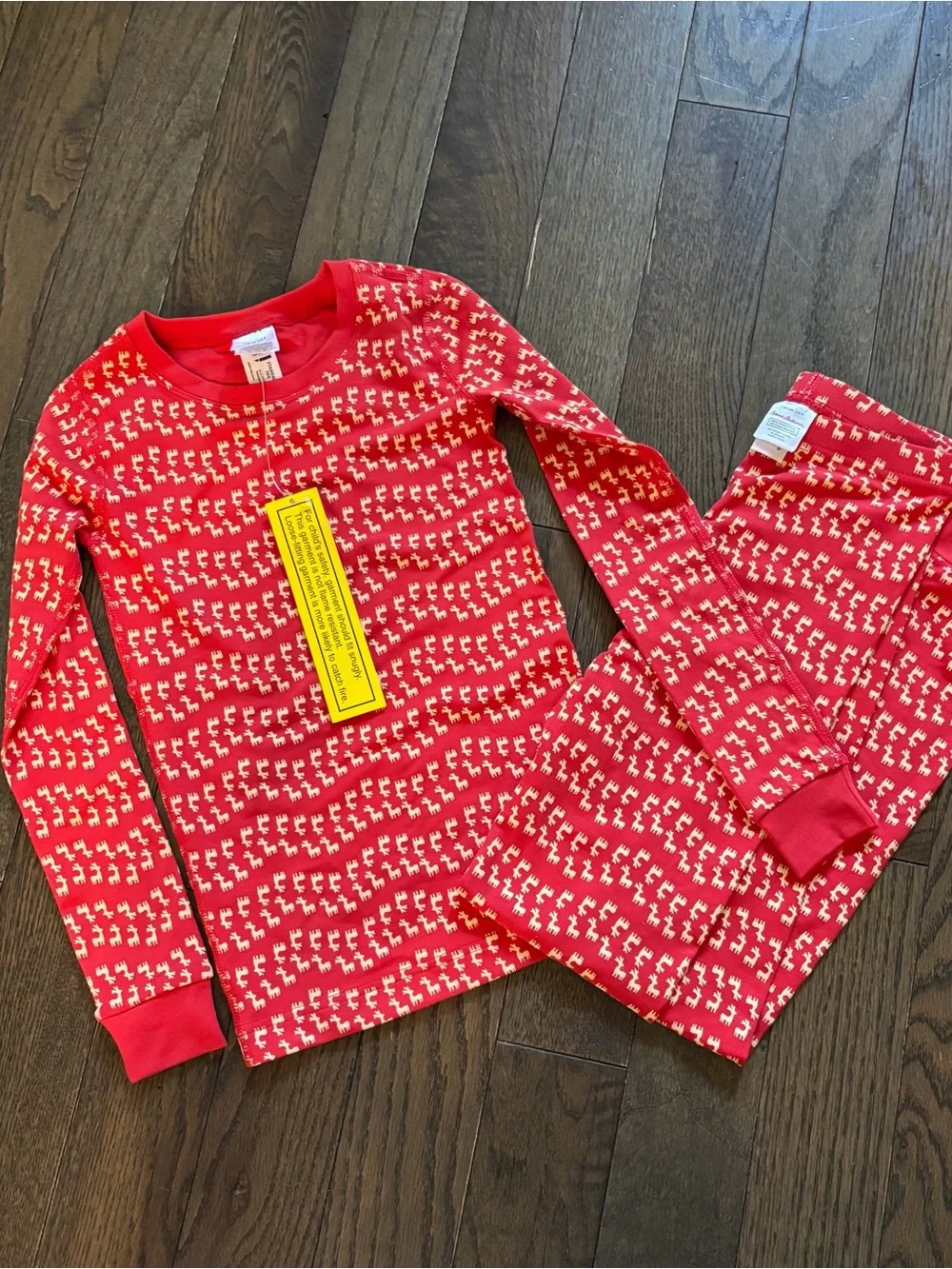 Hanna Andersson Red Reindeer Pajama Set NWT Size 8 Christmas Holiday